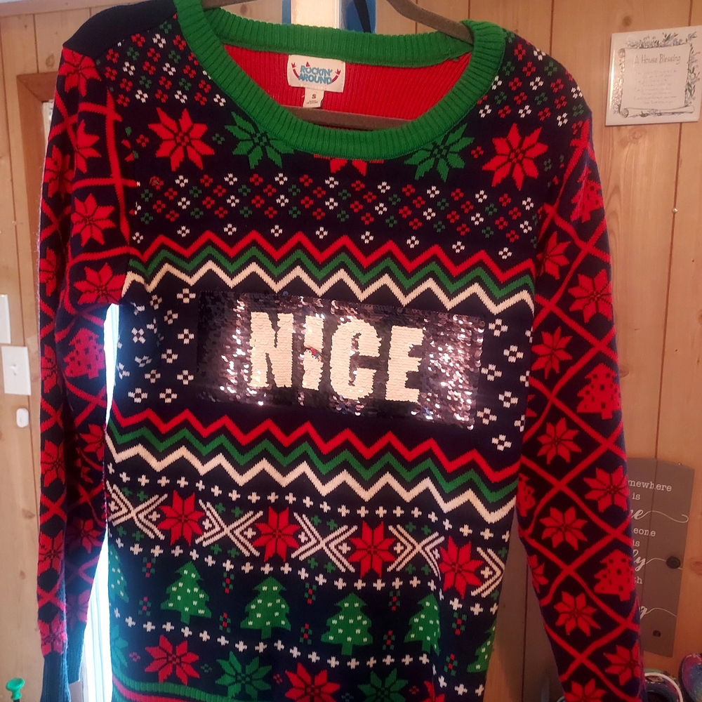 Wonder Nation Festive Sweater - Red, Green, Black